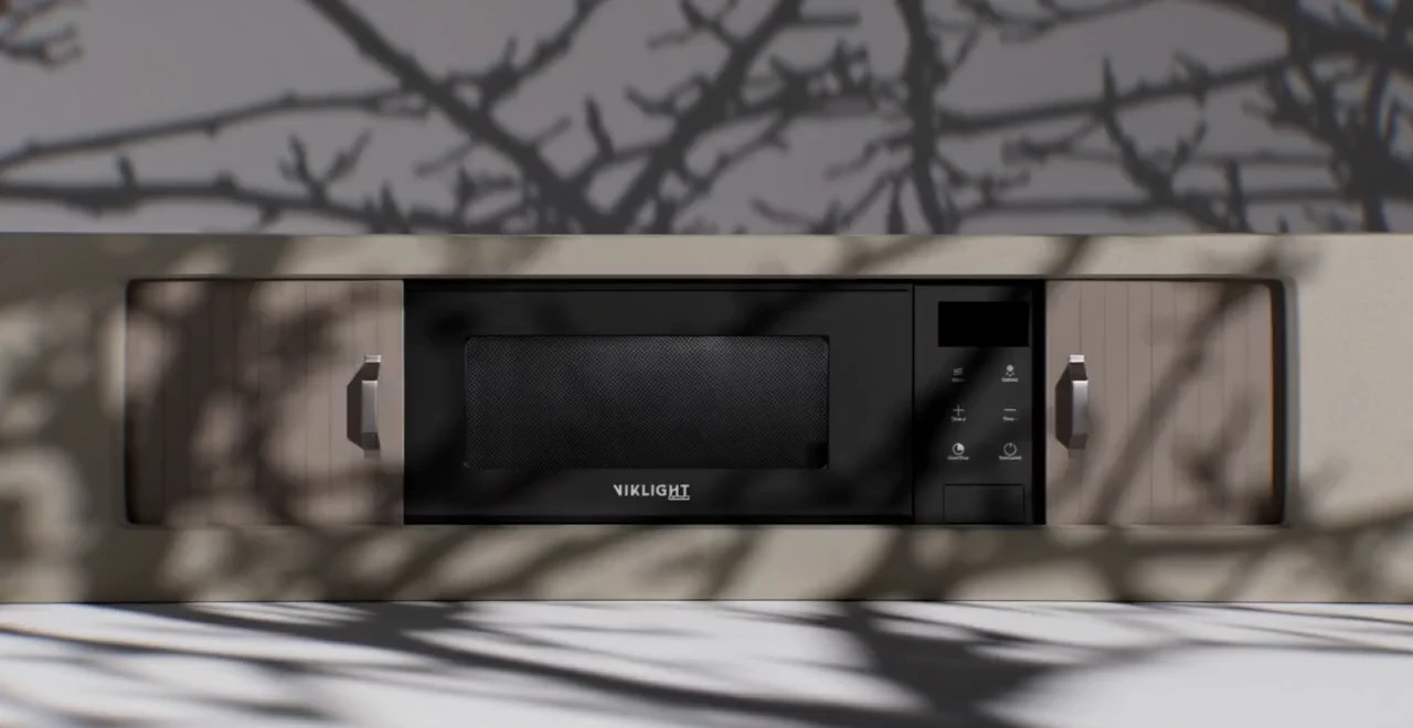 HEATi microwave behind sliding cab cabinet doors