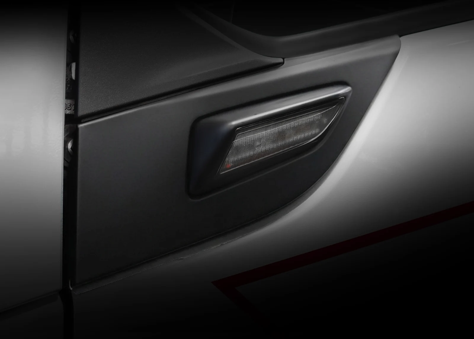 Close-up of the flush-mounted Orbit PRO door light