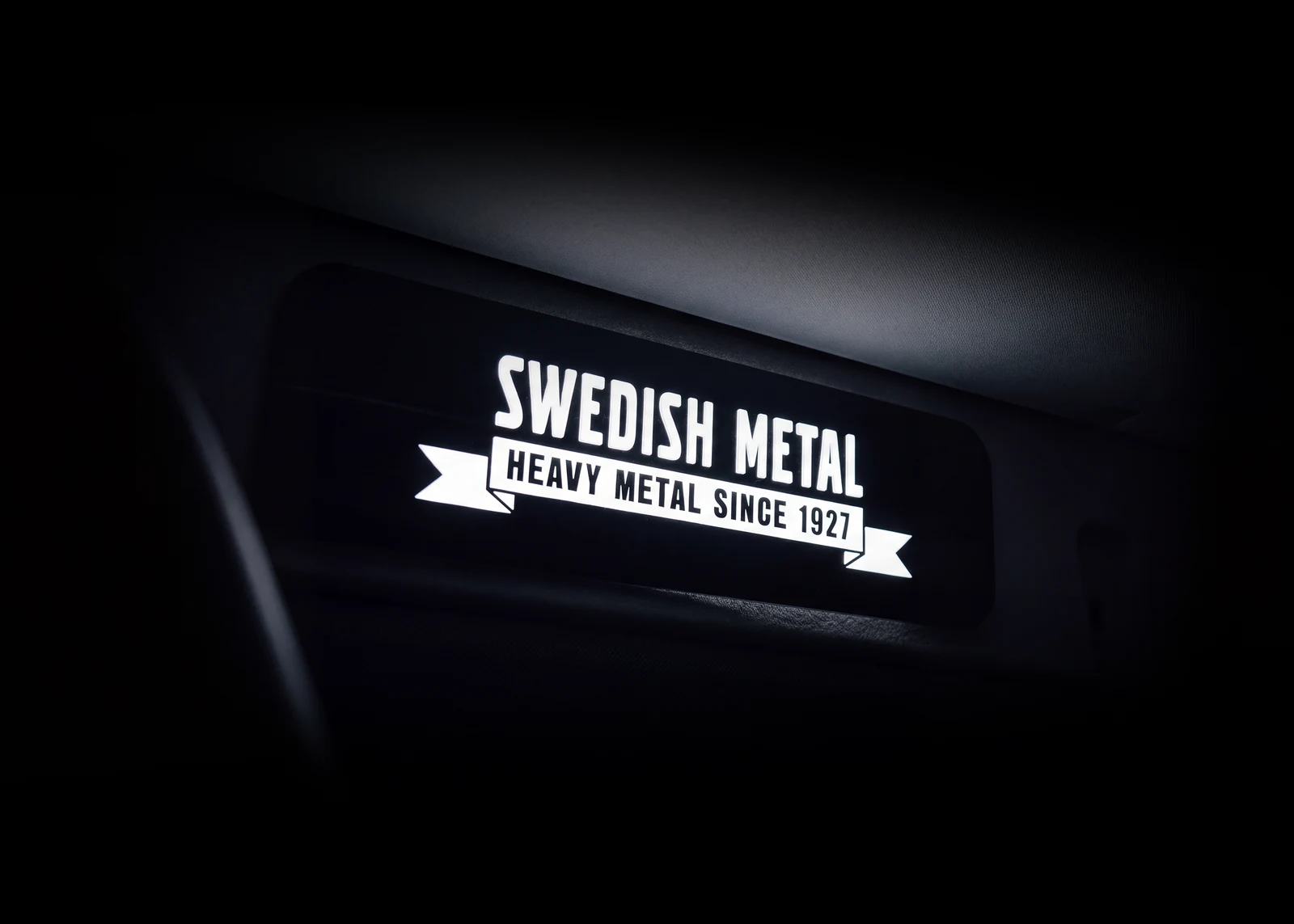 Swedish Metal illuminated sign